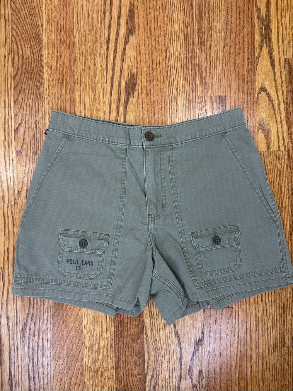 Ralph Lauren Polo Jeans Co. Ripstop Olive Green Cargo Dunne Shorts (4)